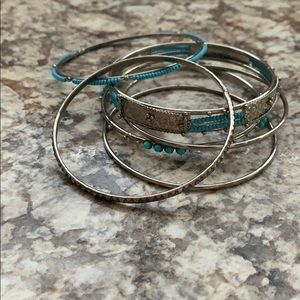 Turquoise colored bracelet set